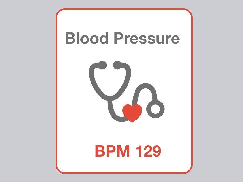 Illustration of a stethoscop with a heart and blood pressure reading