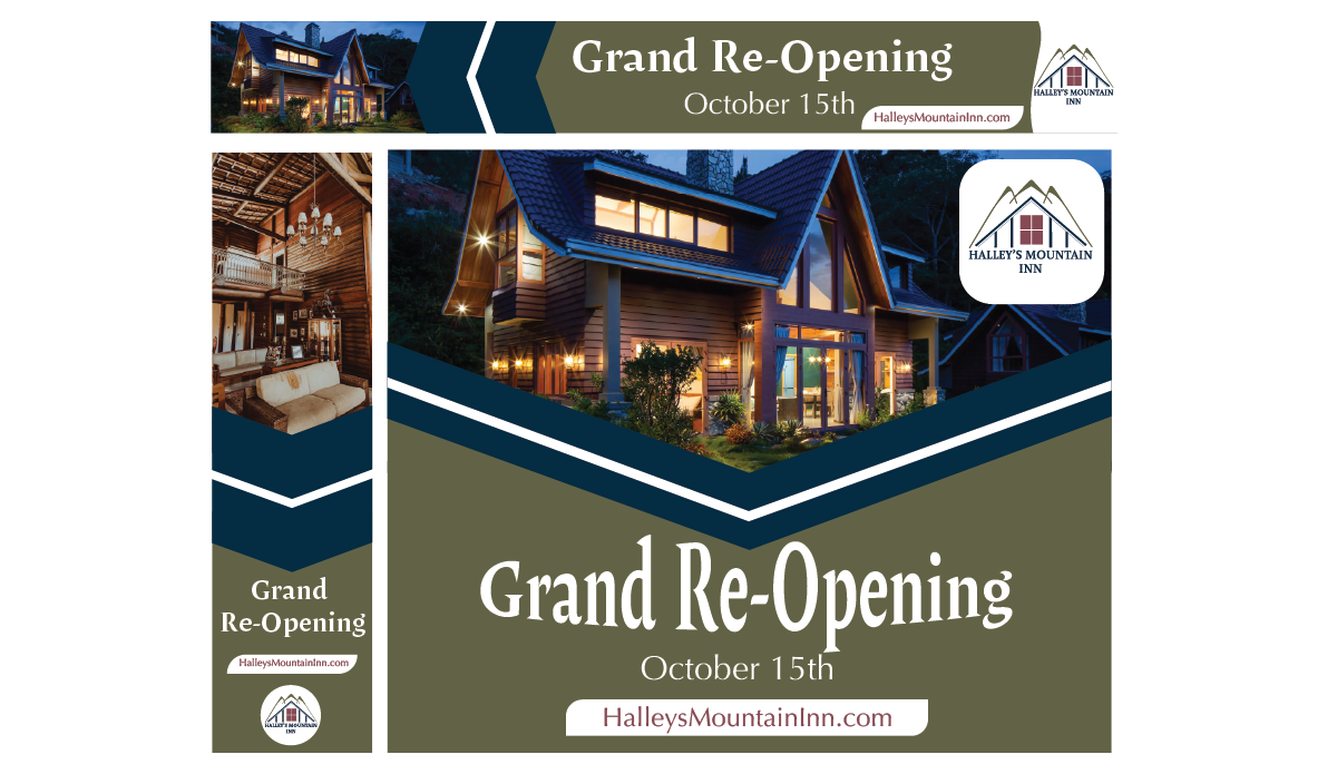 ad promoting halley's grand re-opening