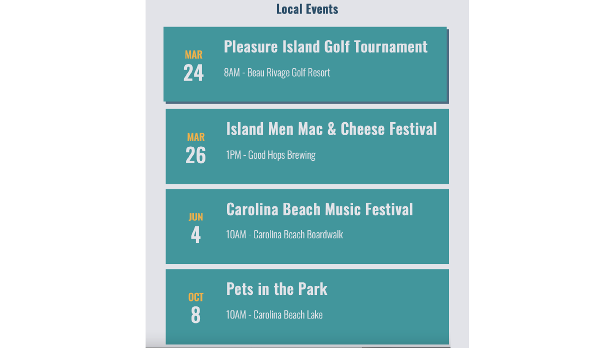 Image of event tabs.